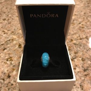 Authentic Pandora Blue Looking Glass Murano Bead